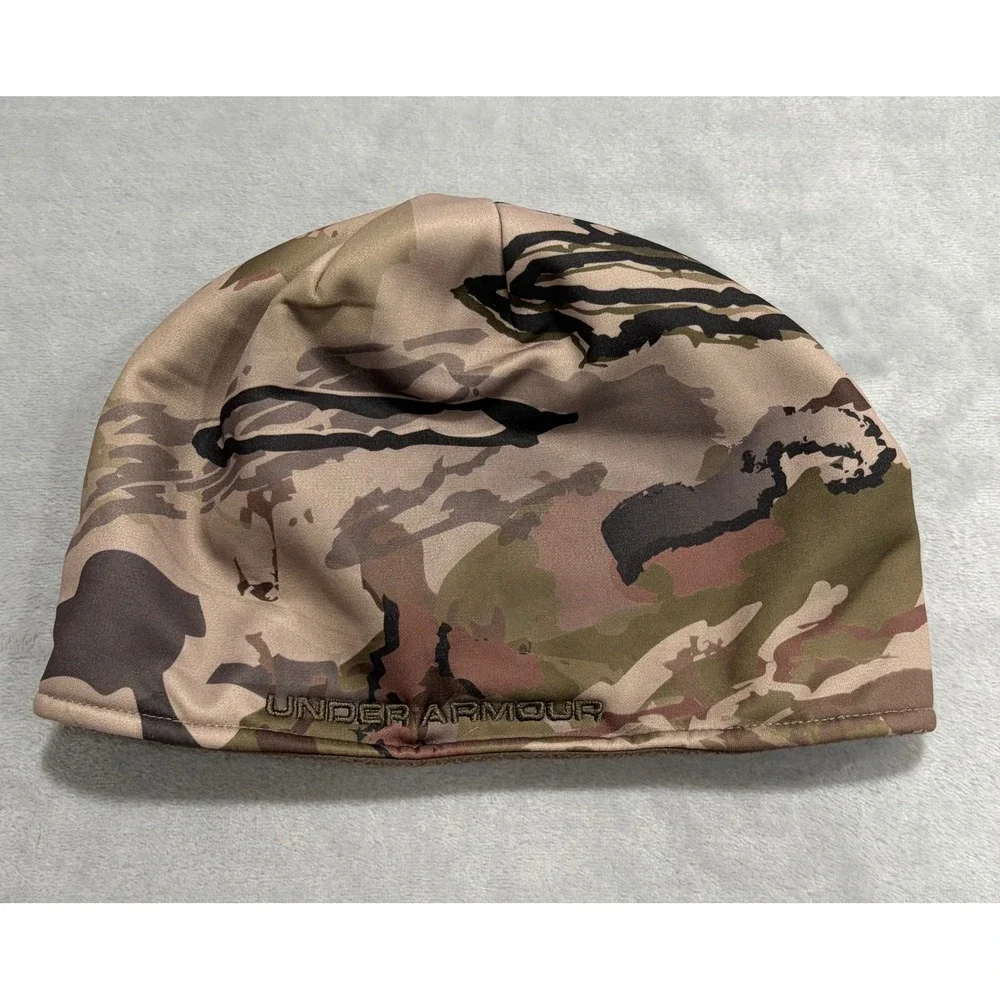 Under Armour Mens Beanie SM/MD Camo Reversible Fleece Hunting Tactical Hat